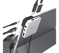 j5create USB C Hub-Base de viaje 6 en 1 para iPad Pro 12.9"/11", con HDMI 4K@60Hz, USB C PD de carga 100W y datos, USB A 3.1, lector de tarjetas SD y microSD, conector de auriculares de 3.5mm (JCD612)