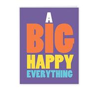 J6115OCG Jumbo Humor Tarjeta de felicitación para todas las ocasiones: Big Happy Everything con un gran deseo feliz para su día, con sobre (tamaño grande: 21,59 x 27,94 cm)