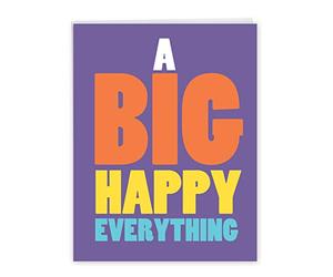 J6115OCG Jumbo Humor Tarjeta de felicitación para todas las ocasiones: Big Happy Everything con un gran deseo feliz para su día, con sobre (tamaño grande: 21,59 x 27,94 cm)