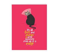 j6558bgwg Jumbo Get Well tarjeta de felicitación: hilo para tarjetas, con un cono de Spunky lleva un de tigre sobre un fondo de colores brillantes, con sobre (tamaño Extra grande tamaño: 8,5 "X 11)