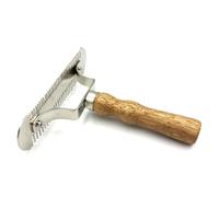 JA Horse JA2010 - Peine doble de metal con mango de madera, peine de caballo de dos caras para un cuidado suave del pelo corto, eficaz en el cambio de pelo con diferentes dientes