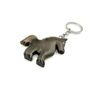 JA Horse Llavero de madera con diseño de caballo, pony, regalo hecho a mano para amantes de los caballos, niñas y jinetes, marrón, 10 cm