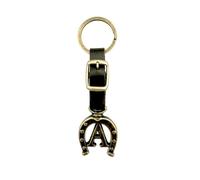 JA Horse Llavero de piel, cobre, herradura, caballo, jinete, letra A-Z, fabricado en Europa, a, 10 cm