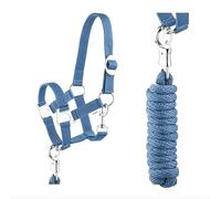 JA4002 - Juego de cuerdas para caballo con gancho de pánico ajustable (gancho de pánico azul, pony)
