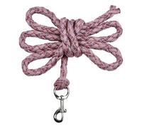JA4009 - Cuerda para caballo con mosquetón o gancho de pánico, 2 m, en muchos colores (rosa salvaje, gris/azul marino, mosquetón)