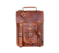 Jaald 33 cm Bolso de mensajero de cuero bolso de hombro cruzado vintage bolso para mujeres hombres compatible con iPad hombre bolso y tableta