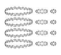 Jaarssho 12 cadenas de tatuaje de los años 90, 3 set,choker schwarz,Armband,Ring,90s Accessoires Damen,Stretch Collar Angelschnur,Alltäglichen Accessoires,Vintage Halskette, talla única, Resina, No es