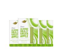 Jab n limpiador en barra Dove Plant Milk con leche de almendras y manzana verde, 4 unidades, para una piel hidratada, limpiador suave, sin sulfat