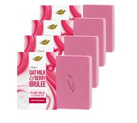 Jab n limpiador en barra Dove Plant Milk, leche de avena y frutos rojos, Moisture Marvel, 4 unidades, para una piel hidratada, limpiador suave, s