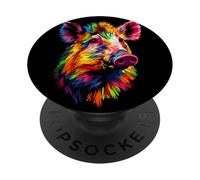 Jabalí Cazadores Cerdos de Caza Jabalíes PopSockets PopGrip Adhesivo