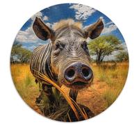 jabalí Salvaje 1000 Piezas Rompecabezas Redondo Adultos para Niños Circular Puzzle Niños Hogar Decoración EduGatoivos Juegos Portátil Tapete 1000pcs (67.5x67.5cm)