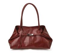 JABALUX Bolso de hombro para mujer 36,5 x 21 x 12,5 cm | Bolso de playa Boho con cadena dorada, correa de piel blanca, cremallera