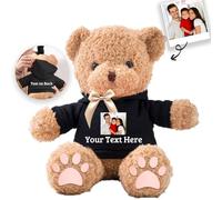 JABECODIFA Osito de Peluche Personalizado con Foto Texto Personalizado, Osito Peluche como Regalo Personalizado para Mujer Hombre en San Valentín Cumpleaños Aniversario (30cm)