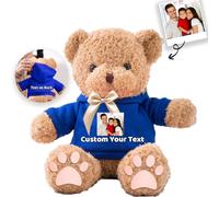 JABECODIFA Osito de Peluche Personalizado con Foto Texto Personalizado, Osito Peluche como Regalo Personalizado para Mujer Hombre en San Valentín Cumpleaños Aniversario (30cm)