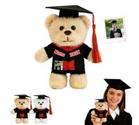 JABECODIFA Oso de Peluche Pequeño Graduado Personalizable con Foto y Texto 12cm, Small Graduation Bear Detalle Personalizado para Graduación Regalo para la Familia Amigos Fin de Curso