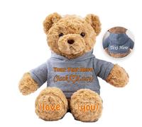 JABECODIFA Personalizado Oso de Peluche con Texto Foto Personalizado Osito Peluche como Regalos Personalizados Cumpleaños Día de San Valentín Aniversario (26cm)