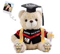 JABECODIFA Regalos de Graduación Personalizado Oso de Peluche con Foto Texto Osito Peluche como Regalo Personalizados para él como Navidad Regalos Graduacion para Hombres (20cm)