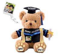 JABECODIFA Regalos de Graduación Personalizado Oso de Peluche con Texto Foto Osito Peluche como Regalos Personalizados para él como Regalo Navidad Regalo Graduacion para Hombres (30cm)