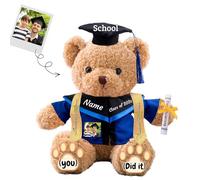 JABECODIFA Regalos de Graduación Personalizado Oso de Peluche con Texto Foto Osito Peluche como Regalos Personalizados Regalos de Graduacion para Hombres (30cm)