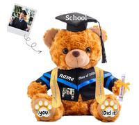 JABECODIFA Regalos de Graduación Personalizado Oso de Peluche con Texto Foto Osito Peluche como Regalos Personalizados Regalos de Graduacion para Hombres (20cm)