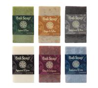 Jabn Bali-Coleccin masculina Barra de jabn natural Juego de regalo 6 PC Variedad Pack Lemon-Pine Ginger-Coffee Sandalwood-Mint Agarwood-Spice Clov