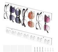 JABNOW 2 Soporte Gafas, Acrílico Organizador de Gafas, Soporte para Gafas Sol Casa, Organizador Gafas de Sol, para Sala Estar, Sala Estudio, Dormitorio, Oficina y Baño(39.8 * 5cm)