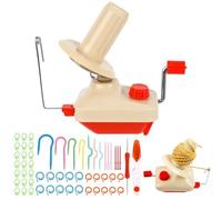 JABNOW 56 PCS Kit de Bobinadora de Bolas de Lana, Bobinadora de Hilo, Ovilladora Manual Rebobinador, Máquina Bobinadora Hilo Lana para Tejer (con Tijeras y Agujas de Tejer de Punto)
