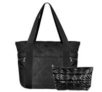 JABNOW Bolso Tote Bag para Mujer, Bolso Acolchado Grande con Bolsa Pequeña, Bolso de Mano con Compartimentos y Cremallera, Bolso de Viaje para Portátil, Trabajo, Compras, Universidad - 31x40x15 cm