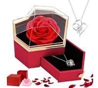 JABNOW - Estuche de color rosa eterno con joyas, regalo para novia, regalo de San Valentín, regalo de cumpleaños, para la abuela