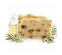 Jabón Árbol de Té Natural (Pack 2) - Jabón Artesanal Antibacteriano para Acné y Piel Grasa - Jabón Natural sin Químicos - Manos, Cara y Cuerpo - Hecho en España - Savia de Alma 100 g (2, Árbol de Té)