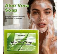 Jabón Artesanal de Aloe Vera YURHERSU, para Todo Tipo de Piel, 4 en 1 Multiusos - de Aloe Vera, Hidratación y Control de Aceite, Baño/Ducha/Champú, Cuidado de la Piel, Fórmula Europea
