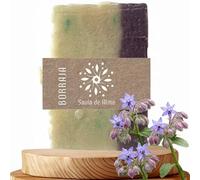 Jabón Artesanal de Borraja Savia de Alma - Jabón Natural Hidratante para Cara, Manos y Cuerpo | Con Aceite de Borraja | Cosmética Sólida Vegana | Hecho en España - 100 g (1, Borraja)