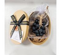 Jabón artesanal en forma de racimo de uvas con cuerda - Caja regalo de 20 o 40 jabones en forma de uva (cian, negro o púrpura), hechos en frío con aceites botánicos