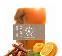 Jabón Artesanal Naranja y Canela Savia de Alma - Jabón Natural Aromático para Cara, Manos y Cuerpo | Con Aceites Esenciales | Limpieza Hidratante | Cosmética Sólida Vegana - 100 g