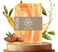 Jabón Artesanal Natural con Aceite de Argán - Jabón Facial, de Manos y para el Cuerpo | Pastilla Vegana, Hidratante y Antioxidante | Hecho en España | 100g
