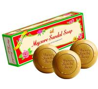 Jabón ayurvédico Mysore de aceite de sándalo natural puro, 3 barras de 150 g en 1 paquete de regalo