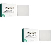Jabón blanqueador de proteína de seda, colágeno, leche de cabra, jabón blanqueador, reparación hidratante, jabón de limpieza profunda, tez firme y brillante para piel corporal y facial
