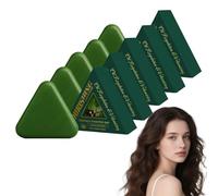 Jabón capilar de hoja de ciprés Nature Triangle Shampoo Bar - Champú y acondicionador sólido para mujeres y hombres, jabón capilar herbal para dar volumen y controlar la grasa, 120g (5 piezas)
