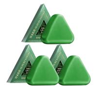 Jabón Champú,3 Piezas Champú Triángulo - Barra Control Verde Para Cuidado Diario Cuero Cabelludo Todos Tipos Cabello Viaje Baño