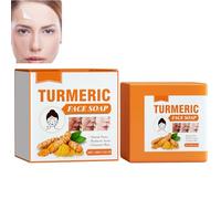 Jabón Cúrcuma Facial,Jabón de Cúrcuma Aclarador,Jabón Facial Cúrcuma,Jabón de Cúrcuma Contra Manchas para Una Limpieza Profunda del Rostro para Todos Los Tipos de Piel