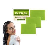 Jabón de aceite de árbol de té para rostro y cuerpo - Jabón de limpieza profunda - Baño purificante para una piel fresca - Apto para piel sensible con control de grasa y cuidado de pies (3 Cajas)