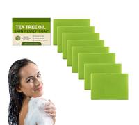 Jabón de aceite de árbol de té para rostro y cuerpo - Jabón de limpieza profunda - Baño purificante para una piel fresca - Apto para piel sensible con control de grasa y cuidado de pies (8 Cajas)