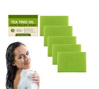 Jabón de aceite de árbol de té para rostro y cuerpo - Jabón de limpieza profunda - Baño purificante para una piel fresca - Apto para piel sensible con control de grasa y cuidado de pies (5 Cajas)