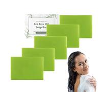 Jabón de aceite de árbol de té para rostro y cuerpo - Jabón de limpieza profunda con vitamina E - Baño purificante para una piel fresca y sin manchas oscuras - Apto para piel sensible (5 Cajas)