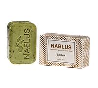 Jabón de aceite de oliva natural Nablus Soap, variedad: salvia, hecho a mano y sin aceite de palma, bio 100g.