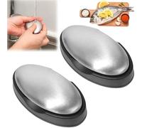 Jabón de Acero Inoxidable,2pcs Jabón Pastilla Quita Olores,Jabón de Metal,Jabón Elimina los Olores,Barra de Jabón de Acero Inoxidable,para Eliminar Pescado Ajo Olores Fuertes de Las Manos
