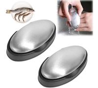 Jabón de Acero Inoxidable, 2pcs Pastilla Quita Olores, Barra de Metal para Eliminar Olores de Pescado y Ajo