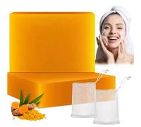 Jabón de Ácido Kójico, 2x100g Jabón de Cúrcuma Aclarador con Vitamina C y Colágeno, Turmeric Kojic Acid Soap, Removedor de Manchas Oscuras para Cuerpo y Cara, Limpieza Suave y Profunda