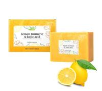 Jabón de ácido kójico con limón y cúrcuma, jabón de kójico con cúrcuma, jabón iluminador con cúrcuma, jabón natural de cúrcuma, limpieza profunda, refrescante, hidratante (1 piezas)