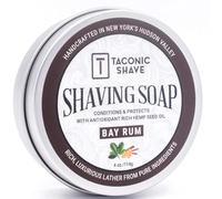 Jabón de afeitar Taconic Shave Barbershop de calidad para hombres con aceites de semillas ricos en antioxidantes, jabón de afeitar hidratante para todo tipo de piel (ron de bahía)